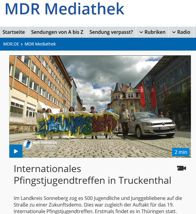 MDR Video über das Pfingstjugendtreffen in Truckenthal!