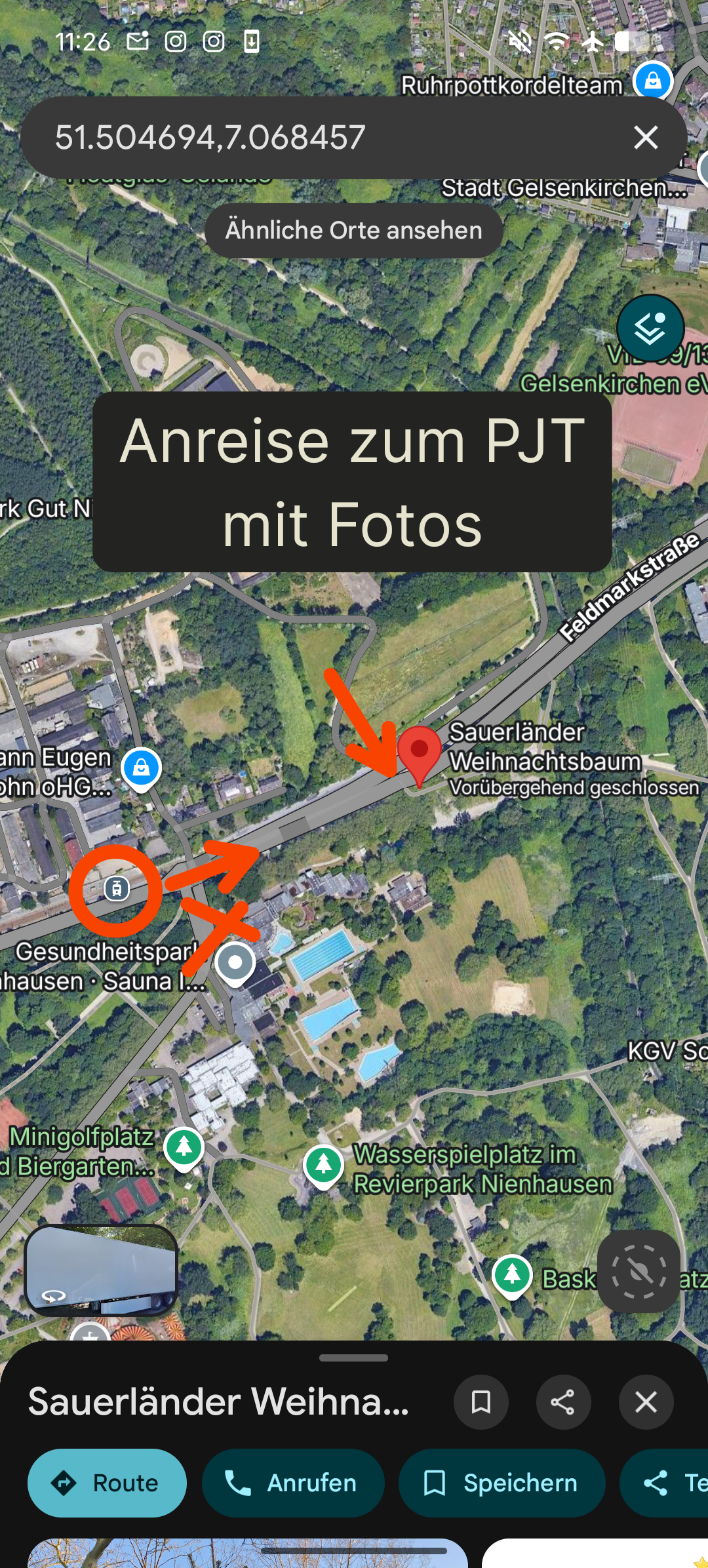 Anreise zum PJT mit Fotos